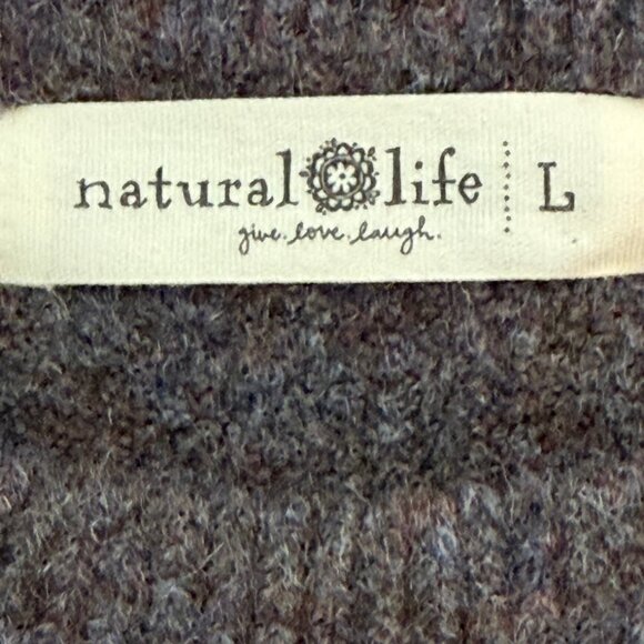🆕Natural Life Everyone's Favorite Sweater Washed Black Daisy Size L - Picture 7 of 8